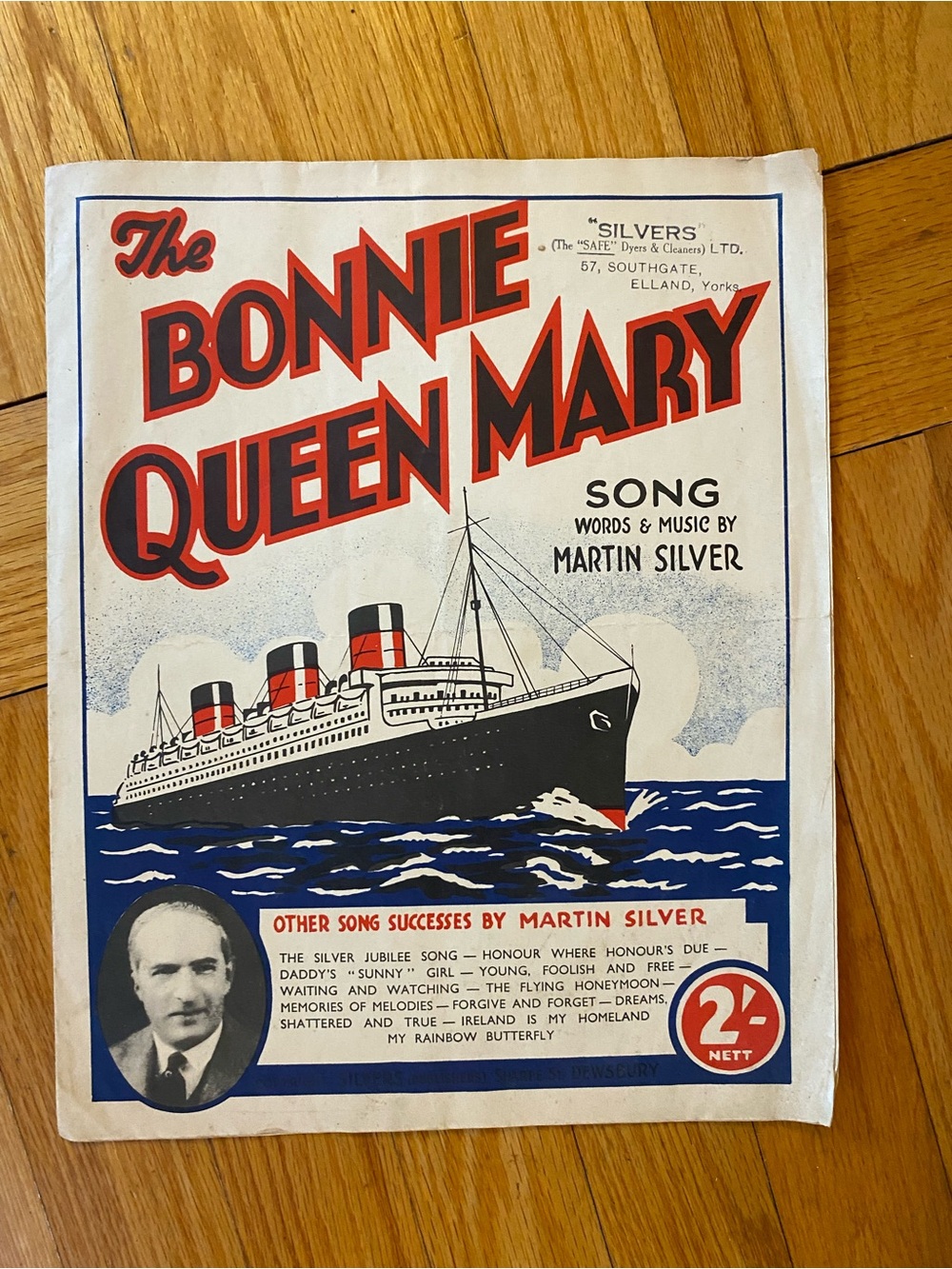 1930’s Vintage Sheet Music Art Print - Queen Mary Martin Silver Memorabilia